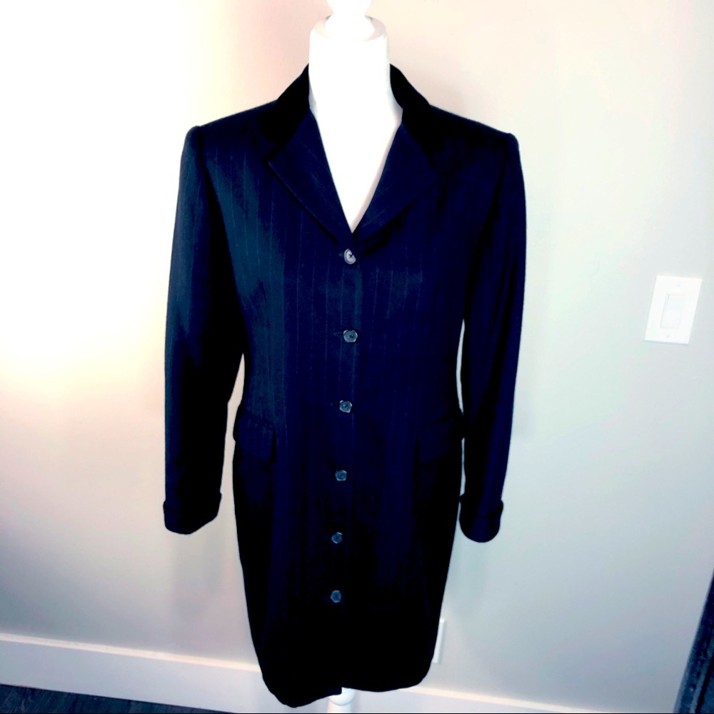 Ralph Lauren Vintage Velvet Collar Petit Size 12 Lined Wool blend Jacket